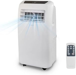 SereneLife Air Conditioning Unit Portable Air Conditioner 9,000 BTU, 4-in-1 Dehumidifier, Powerful Mobile Cooling Fan, Remote Control, Window Kit,24 Hour Timer for Room Up to 450sq.ft Energy Class A+