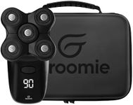 GROOMIE BaldiePro On The Go Travel Kit - Electric Head Shaver for Bald Men & Black Travel Case - 10,000 RPM Motor Hair Razor with Rotary Blades & Sleek Portable Hard Case Shaving Kit Travel Organizer