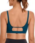 RUNNING GIRL High Impact Sports Bras for Women,Racerback Running Bra Workout Crop Tank Tops Longline Sports Bra(2993_Dark Blue_L)