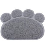 Foodie Puppies Cat Litter Trapping Mat - (Paw Design, Large), Traps Mess from Box, Protects Floors, Urine-Proof, Washable, Soft on Kitty Paws, Easy To Clean Scatter Control Traps (45x60cm, Grey)