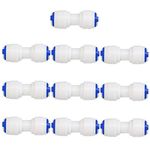 uxcell 1/4 Inch OD Straight Quick Connect Water Purifiers Tube Fittings Push in To Connector Filter RO Tubing Connector for RO Reverse Osmosis System 10pcs