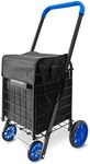 SereneLife 15” Shopping Cart Cover–Multipurpose Cart Liner, Water Resistant, Portable Shopping Bag, Pocket and Side Handles, Compatible with SLSPCART19 Cart Model, All-Black Finishing