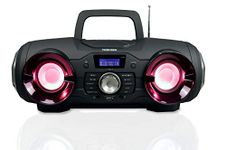 Toshiba Wireless Bluetooth Boombox Speaker: Portable CD Boom Box with FM Radio, Remote & LED Lights TY-CWU510