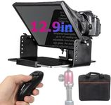 Teleprompter, MOMAN MT12 Metal Prompter Kit 12 inch for 12.9inch iPad Tablets with APP Remote Control for DSLR Camera Camcorder Smartphone Mobile, Tablet-Teleprompter-Autocue-Camera-Prompting