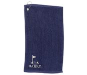 Varsany Personalised Golf Hole Golf Towel – Embroidery and Clip 100% Ringspun Cotton Golf Accessories - Dad Golf Gift - Fathers Day Golf Gift