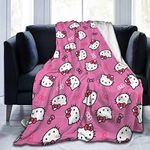 WEQDUJG Hello Kitty Blanket Throws Bed Queen Size Ultra Soft Micro Fleece Warm Fluffy Couch Living Room Luxury Blankets 80 x 60 in