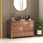 Unique Woodcraft Sheesham Wood Chest of 8 Drawers Wooden Sideboard Storage Cabinet with Drawers for Bedroom Living Room Home (Natural Finish)