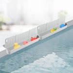 Bathtub Splash Guard for Tub Kids, Splash Guard for Bathtub Kids, Tub Topper Splash Guard for Kids Bathtub, Tub Topper Bathtub Splash Guard Play Shelf Area for Kids with Suction Cups - Grey