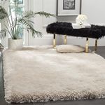 Plush Carpet Handwoven Shaggy Area Rug (12X18 Feet, Microfibre, White)