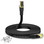 KASIMO Cat 8 Flat Ethernet Cable 8M Internet LAN Cable with Clips 40Gbps 2000MHz High Speed Network Patch Cable SSTP Ethernet with RJ45 Connector for Router Modem Switch Gaming Xbox