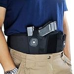 TRIROCK Tactical Concealed Carry Belly Band Holster w/Magazine Pouch for Pistols/Revolvers - for Women and Men - Outside/Inside The Waistband Carry (OWB/IWB) - Left Handed