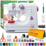 BRICH sewing machine for beginners - 12-Stitch Electronic Sewing Machine | Compact Mini Design with Double-Line, Two-Speed & Reverse Stitch | Includes UK Plug for Effortless Home Crafting
