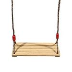 ValueHall Wooden Hanging Swing Seat Wooden Tree Swing Seat Wooden Swing Chair with Adjustable Polyester Rope for Children, Adults, Playground, Park, Garden, Yard V7110A