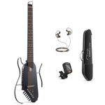 Donner HUSH-I Guitar For Travel - Portable Ultra-Light and Quiet Performance Headless Acoustic-Electric Guitar, Maple Body with Removable Frames, Gig Bag, and Accessories