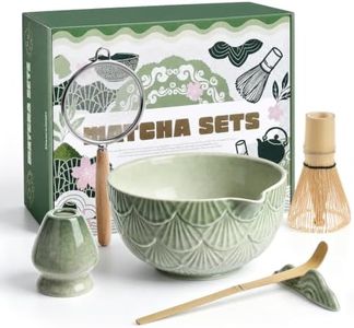 Doorsisun Matcha Whisk Set, Ceramic Matcha Kit Set, 6 Pcs for Tea Ceremony