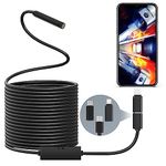 TAOPE Endoscope,7.9mm IP67 Waterproof Flexible Borescope,Inspection Camera,Endoscope Camera with Light,Snake Camera with 8 LED Ligths,2.0 Megapixels Borescope for Android and iOS,iPhone,iPad(5M)