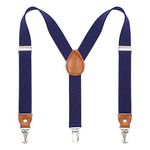 Kajeer Suspenders for Kids Boys Girls - Adjustable Elastic Y-Back Strong Clips Braces (27.6-29.5 Inch (3 Years - 8 Years), Navy blue)