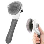 Cat Brush Dog Brush, Cat Grooming Brush, Slicker Dog Brushes for Grooming, Dog Brushes for Shedding Tool for Dogs, Cat Hair Remover Cat Grooming Brush, Cat Brush for Short/Long Haired Cats, Grey