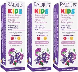 RADIUS Kids Super Duper Immunity Power Toothpaste 2.5 Oz - Super Duper Bubble Berry Mint - Pack of 3
