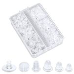 600pcs Silicone Earring Backs for Studs, 6 Styles Clear Earrings Safety Back Soft Rubber Earrings Stopper Locking Secure Earring Backs for Heavy Earring Hooks, Earnuts