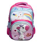 NARAYANMUNI Cute Cartoon Schoolbag Backpack Unicorn Backpack Bookbag for Girls Boys 3 to 6 years (36X23X14 CM)-Pink