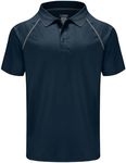 MOHEEN Men's Short Sleeve Moisture Wicking Performance Golf Polo Shirt, Side Blocked, Tall Sizes: M-6XL (5XL(Chest 60"), Navy Blue)