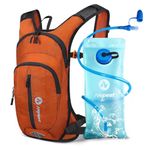 Nepest Hydration Pack Backpack with 2L Water Bladder, Lightweight Water Backpack for Hiking, Running, Biking, Orange