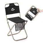 Naturehike Folding Chair Portable Chair Mini Stool Ultralight Folding Stool Aluminum Chair 75kg Bearing Capacity only 422g (Black)