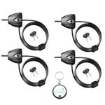 Master Lock 8417D Cable Lock, Python Adjustable Keyed Cable Lock, 6 ft. Long, 4 Pack Bundle with Lumintrail Keychain Light
