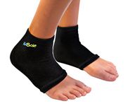 KidSole RX Gel Sports Sock for Kids with heel sensitivity from Severs Disease and General Foot and Heel Pain, Black, 1 Pair (Pack of 1)
