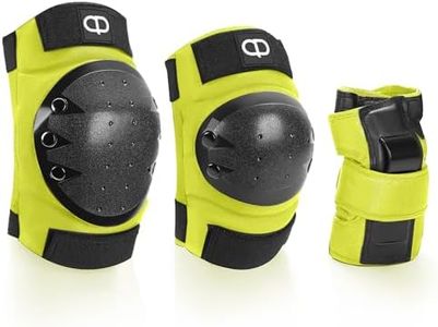 DA - Adult and Child Knee, Elbow, and Wrist Guards, Suitable for Bicycles, ice Skating, Roller Skating, Skateboarding, and Scooters Yellow