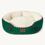 Bedsure Dog Beds for Small Dogs - Round Cat Beds for Indoor Cats, Washable Pet Bed for Puppy and Kitten with Slip-Resistant Bottom, 20 Inches, Antique Green