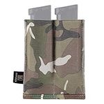 KRYDEX GEAR Molle Double Pistol Magazine Pouch Speed Pistol Mag Holder for 9mm .45 .40 Magazine (Multicam)