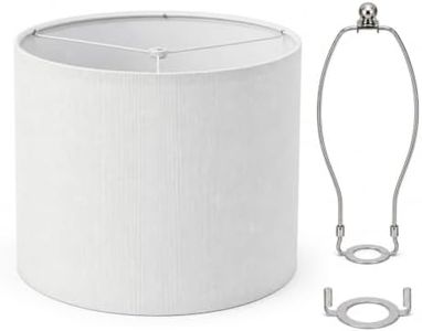 Pure White Handmade Circular Lamp Shade, 5.1" Top & Bottom Dia, 3.1" Height Replacement Shade. Versatile for Table, Bedside, Floor, Wall & Ceiling Lamps, Smooth Minimalist Home Decor Lighting Cover