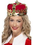 Smiffys Queen's Crown, Red with Jewels, Historical Fancy Dress, Historical Dress Up Hats