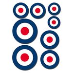 A5 Sheet Glossy Vinyl Stickers - RAF Roundel The Who Mod Target Vespa #0199 (Self Adhesive)