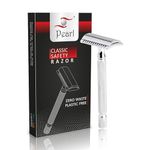 Pearl Shaving Double Edge Open Comb Safety Razor for Men - Reusable Ecofriendly Shaving Razors for Men | Single Blade Classic & Traditional Premium Shaving Kit for Diwali gift option