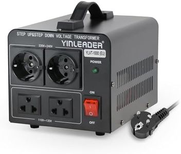Yinleader Transformateur convertisseur de tension 1000 W 110 V/220 V, certifié CE, 2 prises 110 V/220 V, protection contre les surcharges, 1000 VA, 50/60 Hz, 4,1 kg