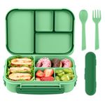 Amathley Lunch Box Kids,Bento Box Adult Lunch Box,Leakproof Lunch Containers for Adults/Kids/Toddler,1200ML-4 Compartments bento Lunch Box with Utensil,Microwave & Dishwasher Safe(Cyan)