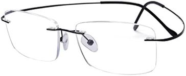 Eyekepper Titanium Rimless Reading Glasses Readers Men Black +3.0