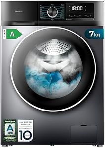 Cecotec Lave-linge 7 kg à chargement frontal Bolero Dresscode 7500 Inverter Steel A, Classe A, 1400 tr/min, Révolutions programmables, 16 programmes, Steam Max, Allergy Care, Affichage.