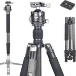 172cm Carbon Fiber Tripod-INNOREL RT75C Super Professional Tripod&Monopod Lightweight Stand Support with Low Gravity Center 360°Panoramic ballhead N44 for Digital DSLR Camera