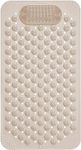 OXMEZA Premium PVC Silicone Shower Bath Mat Anti Slip Bathtub Bathroom Met with Suction Cup, Drain Hole & Anti Skid Non-Slippery Rubber Floormat for Toilet Kitchen (70X35CM BEIGE)