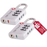 TSA Approved Luggage Locks Suitcase Locks with Indicator Open Alert (2 Pack) OW-Travel 3 Digit Security Padlock Combination Padlocks Code Lock for Zipper Luggage Bag Case Backpack Gym Locker (Silver)