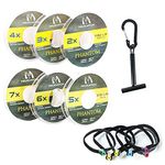 MAXIMUMCATCH Fly Fishing Tippet Line (3X, 4X, 5X, 6X) with Tippet Holder & Spool Tender, Clear, 50m/55Yds, 4PCS (6 Pieces with Holder/50M, 2X+3X+4X+5X+6X+7X)