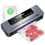 Vacuum Sealer Machine with 50pcs Vacuum Bags, 7 Modes Multi-Functional Vac Pack Machine, Strong Suction Built-In Cutter Food Vacuum Sealer, Keep Meat Vegetables Snacks Fruits Grains Fresh