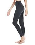 TSLA Women's Thermal Yoga Trousers, Fleece Lined Compression Workout Leggings, Winter Athletic Running Tights, Thermal No Side Pocket Dark Grey, L