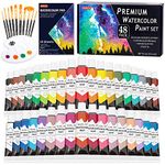 Shuttle Art 48 Pack Watercolour Paint Set, 36 Colours Watercolour Paint in Tubes (12ml Each) with 10 Brushes, 1 Watercolour Pad, 1 Palette, Premium Watercolour Kit for Artist, Beginners and Kids