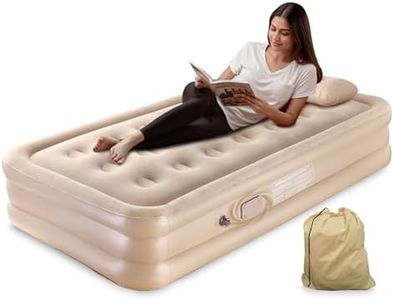 Robustt Portable Air Mattress with Built-in Pump (190 x 100 x 40 cms)| Double Layer Inflatable Bed for Home, Camping & Guest Use | Ultra-Comfortable Waterproof Airbed