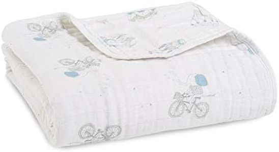 Aden and Anais Night Sky Reverie Elephants Dream Blanket, Pink, White